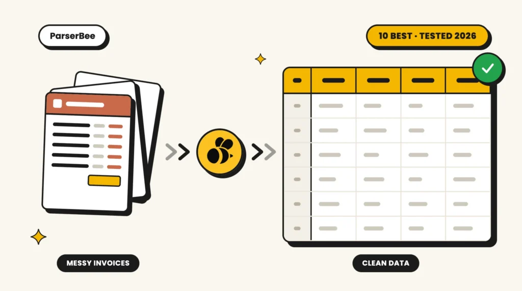 Best invoice OCR software comparison showing invoices converted into structured spreadsheet data