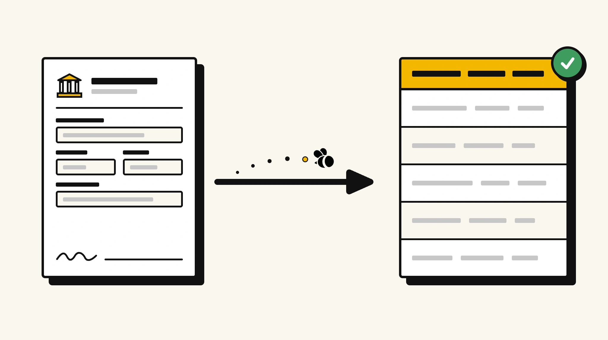 Extracting structured data from a account opening form into a spreadsheet with ParserBee