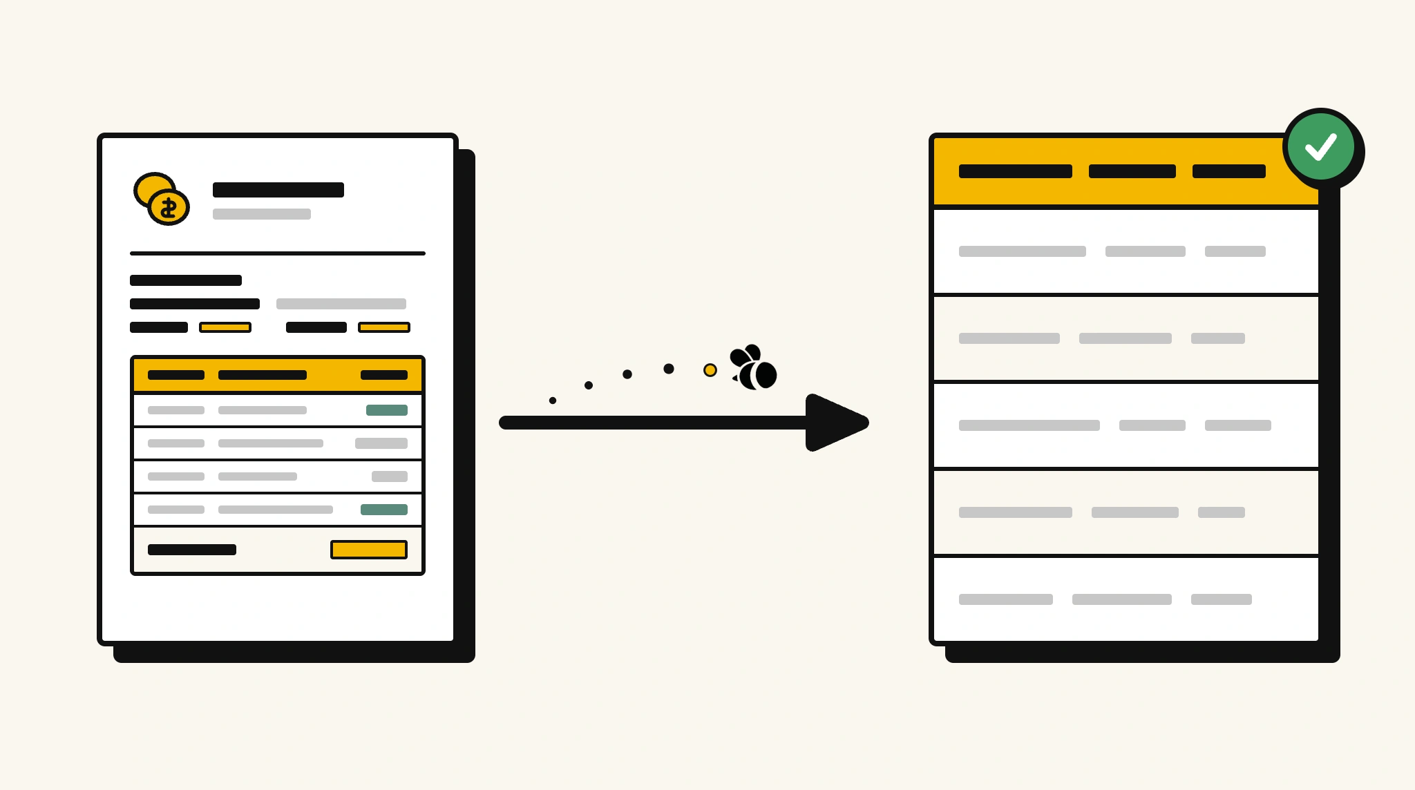 Extracting structured data from a bank statement into a spreadsheet with ParserBee