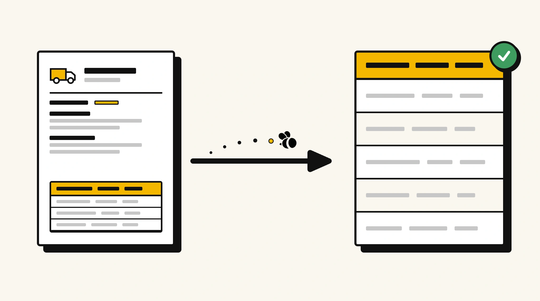 Extracting structured data from a bill of lading into a spreadsheet with ParserBee
