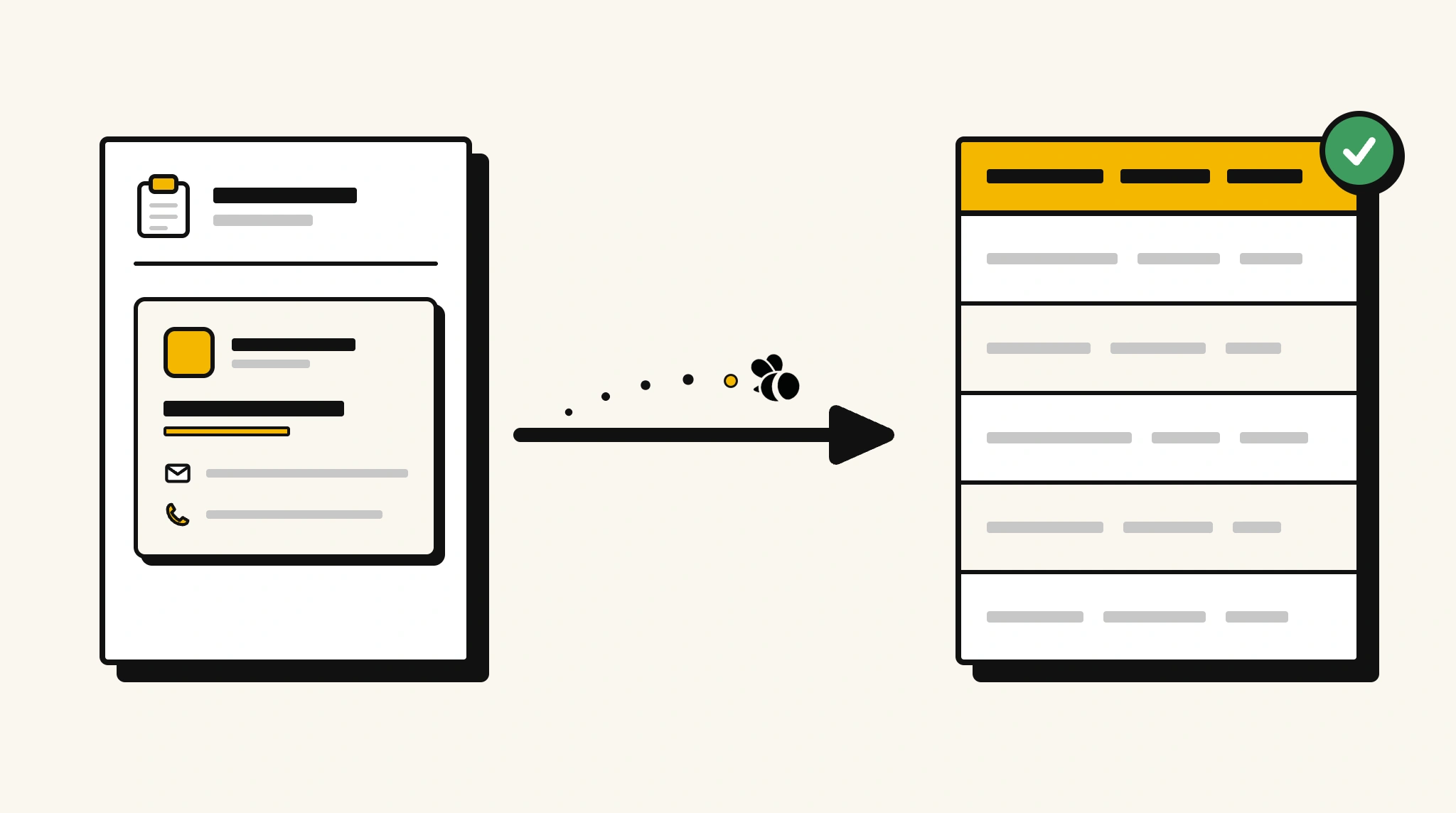 Extracting structured data from a business card into a spreadsheet with ParserBee