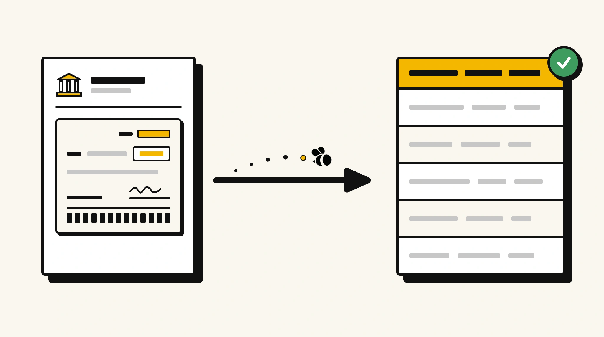 Extracting structured data from a cheque into a spreadsheet with ParserBee