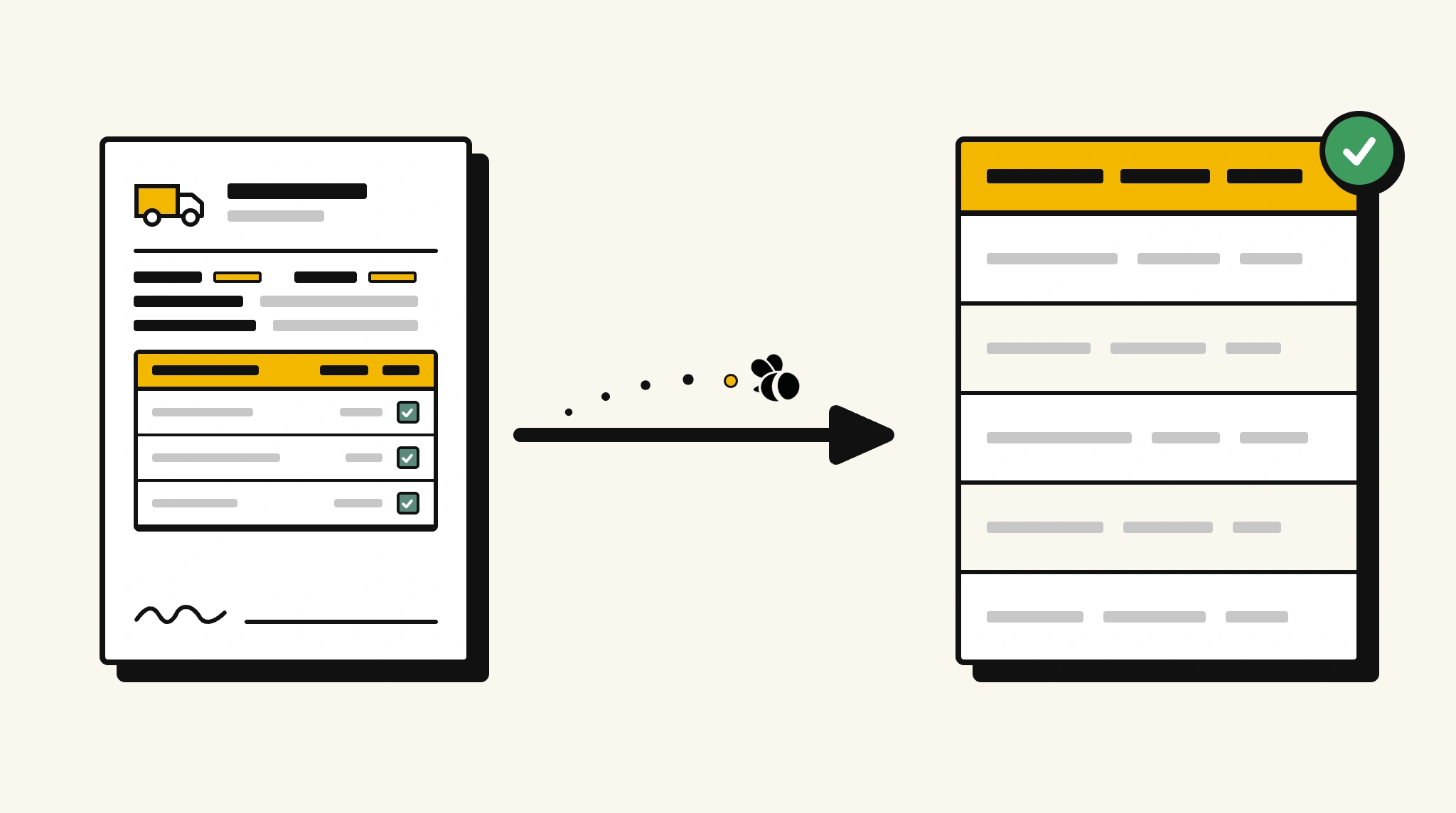 Extracting structured data from a delivery note into a spreadsheet with ParserBee