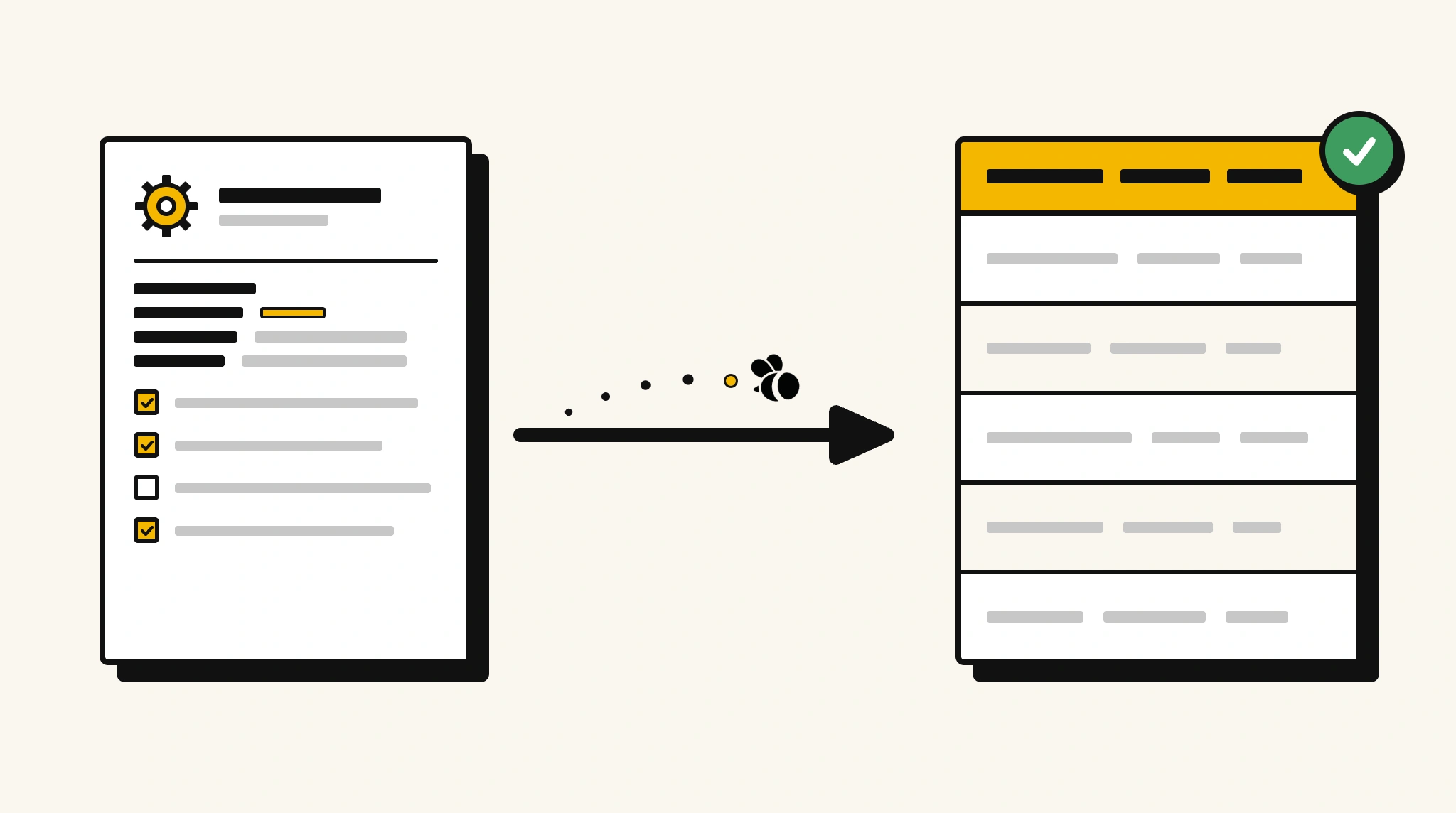 Extracting structured data from a inspection checklist into a spreadsheet with ParserBee