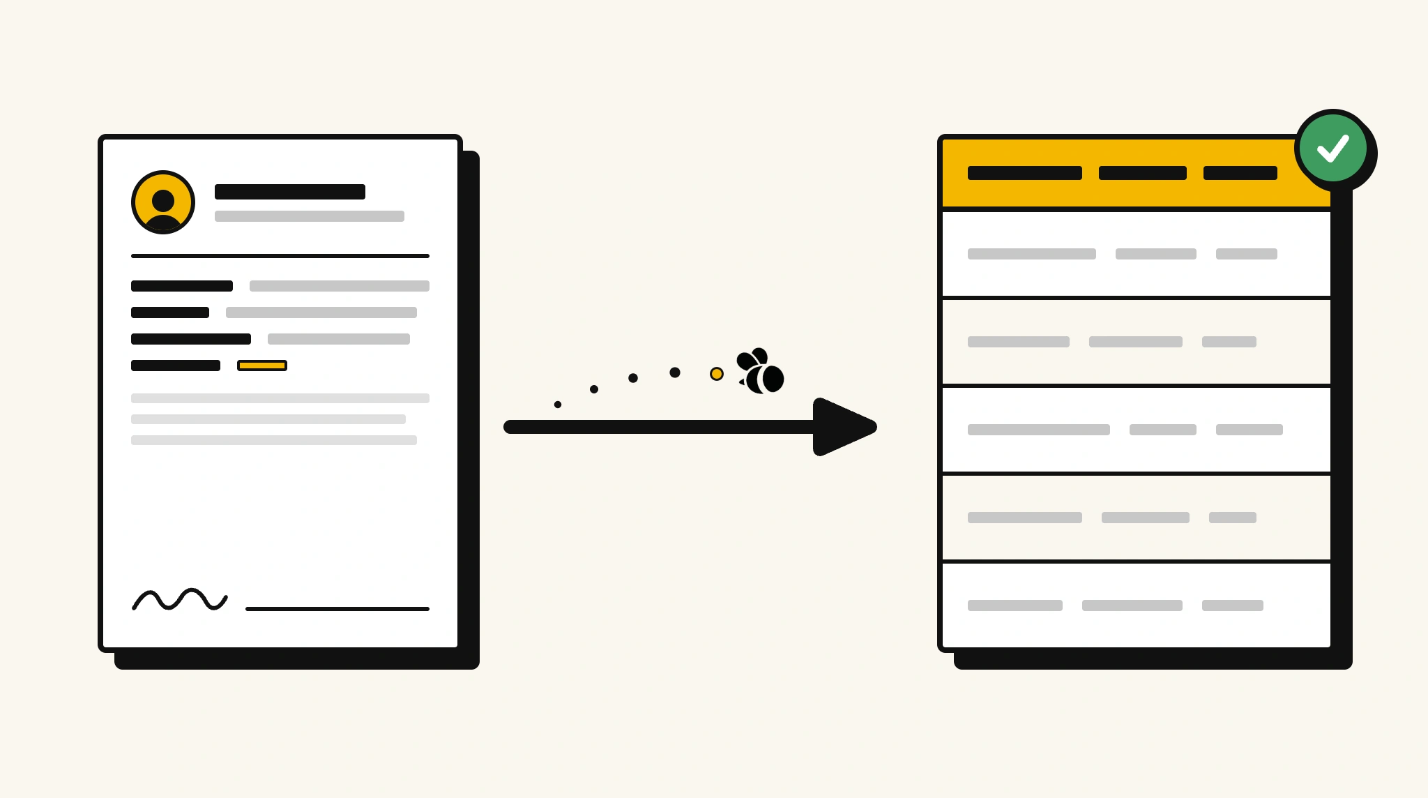 Extracting structured data from a offer letter into a spreadsheet with ParserBee