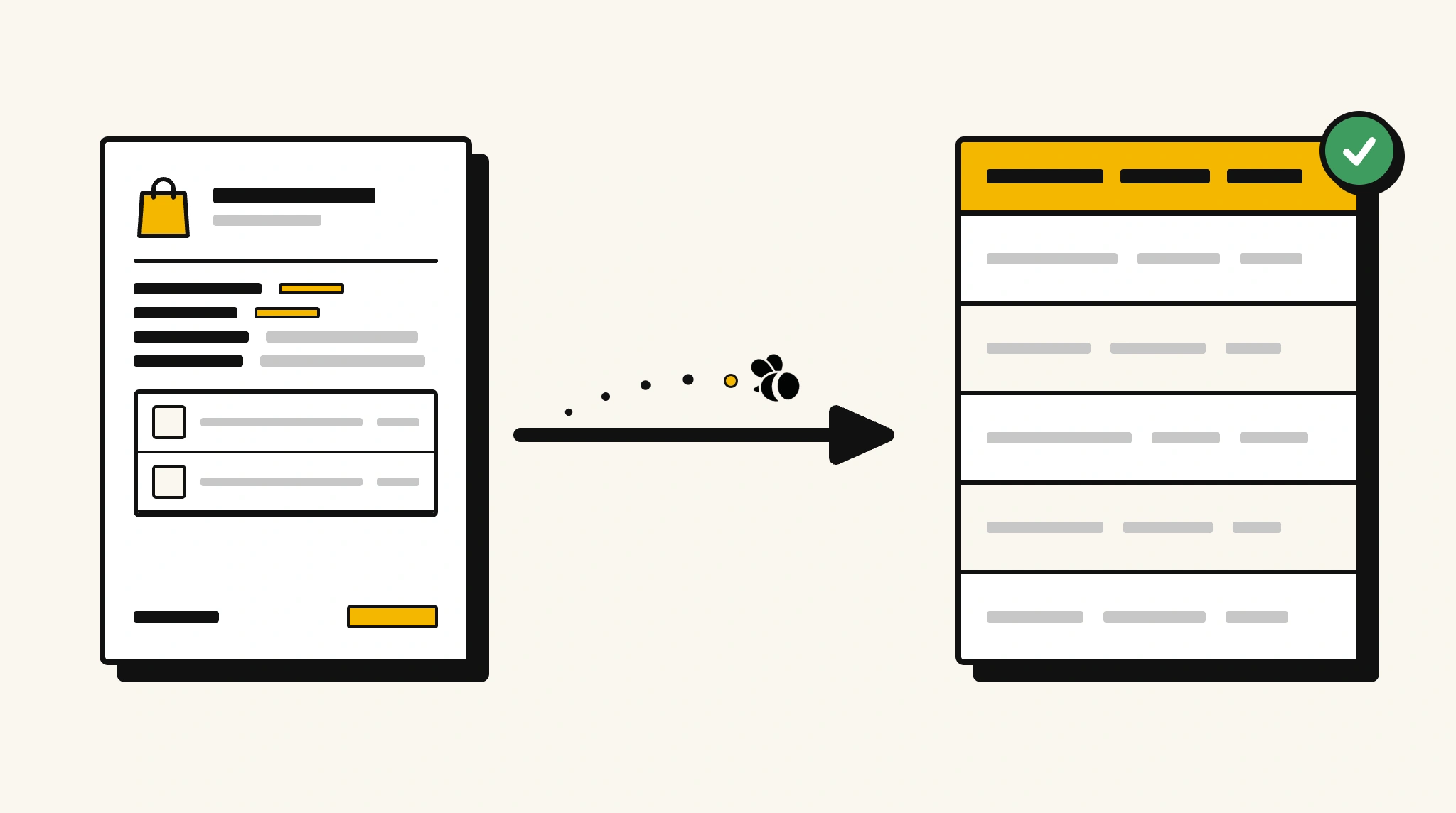 Extracting structured data from a order confirmation into a spreadsheet with ParserBee