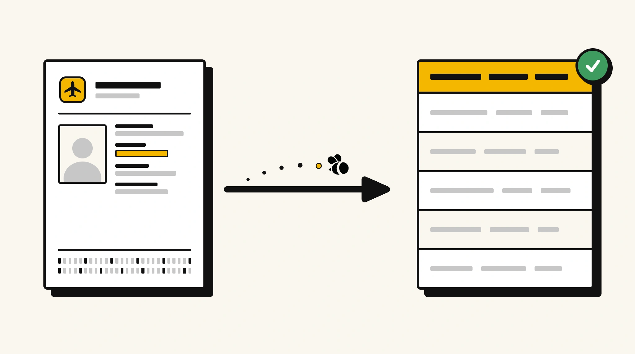 Extracting structured data from a passport into a spreadsheet with ParserBee