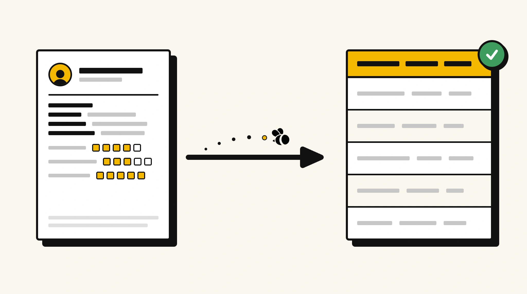 Extracting structured data from a performance review into a spreadsheet with ParserBee