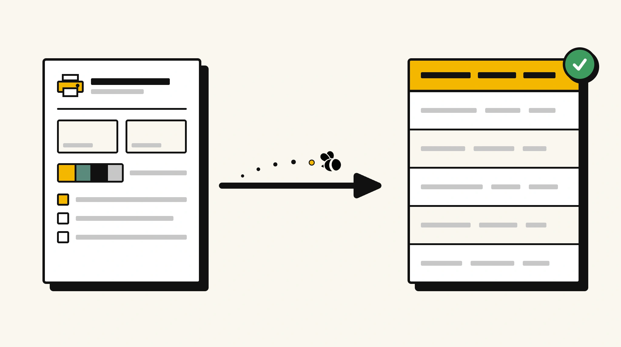 Extracting structured data from a print job order into a spreadsheet with ParserBee