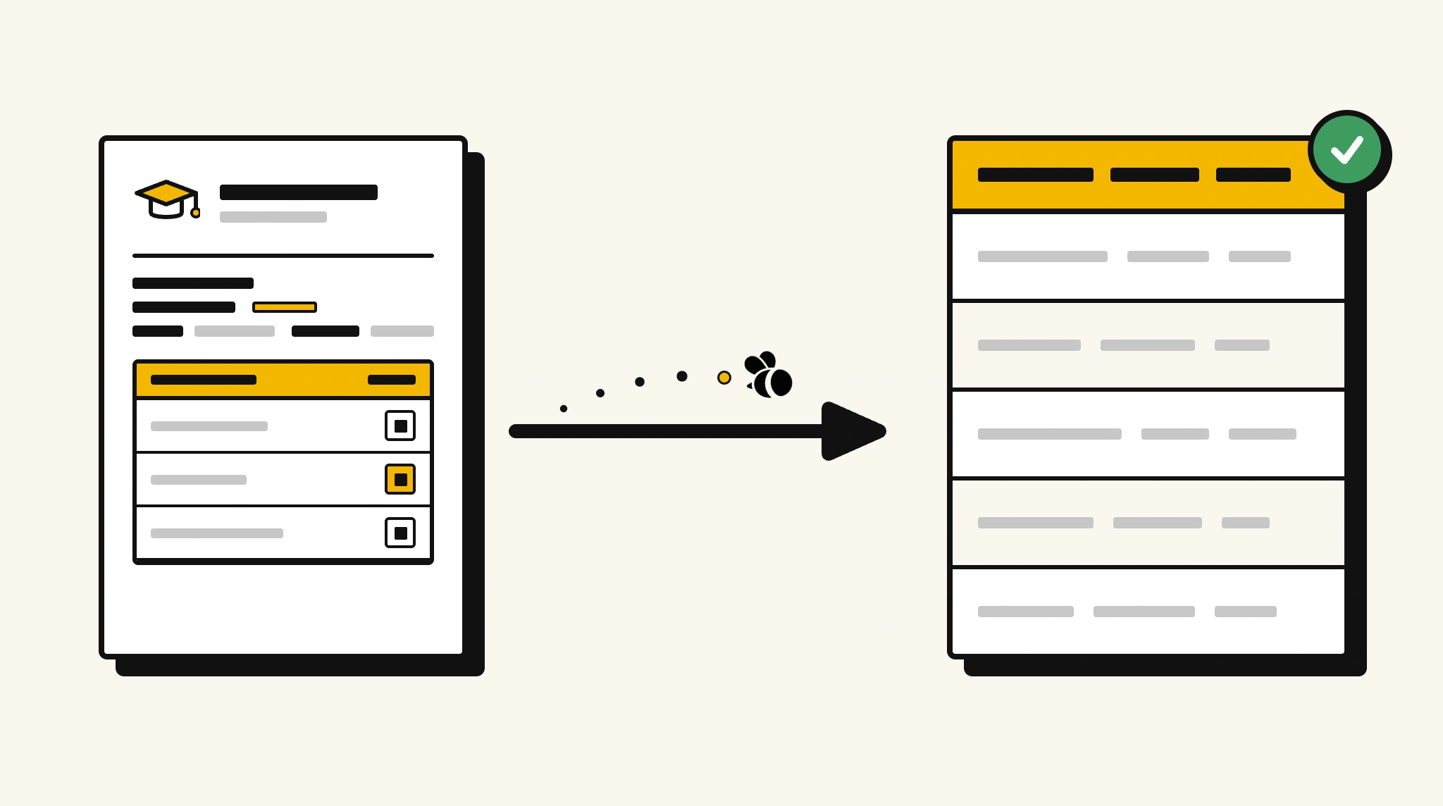 Extracting structured data from a student report card into a spreadsheet with ParserBee