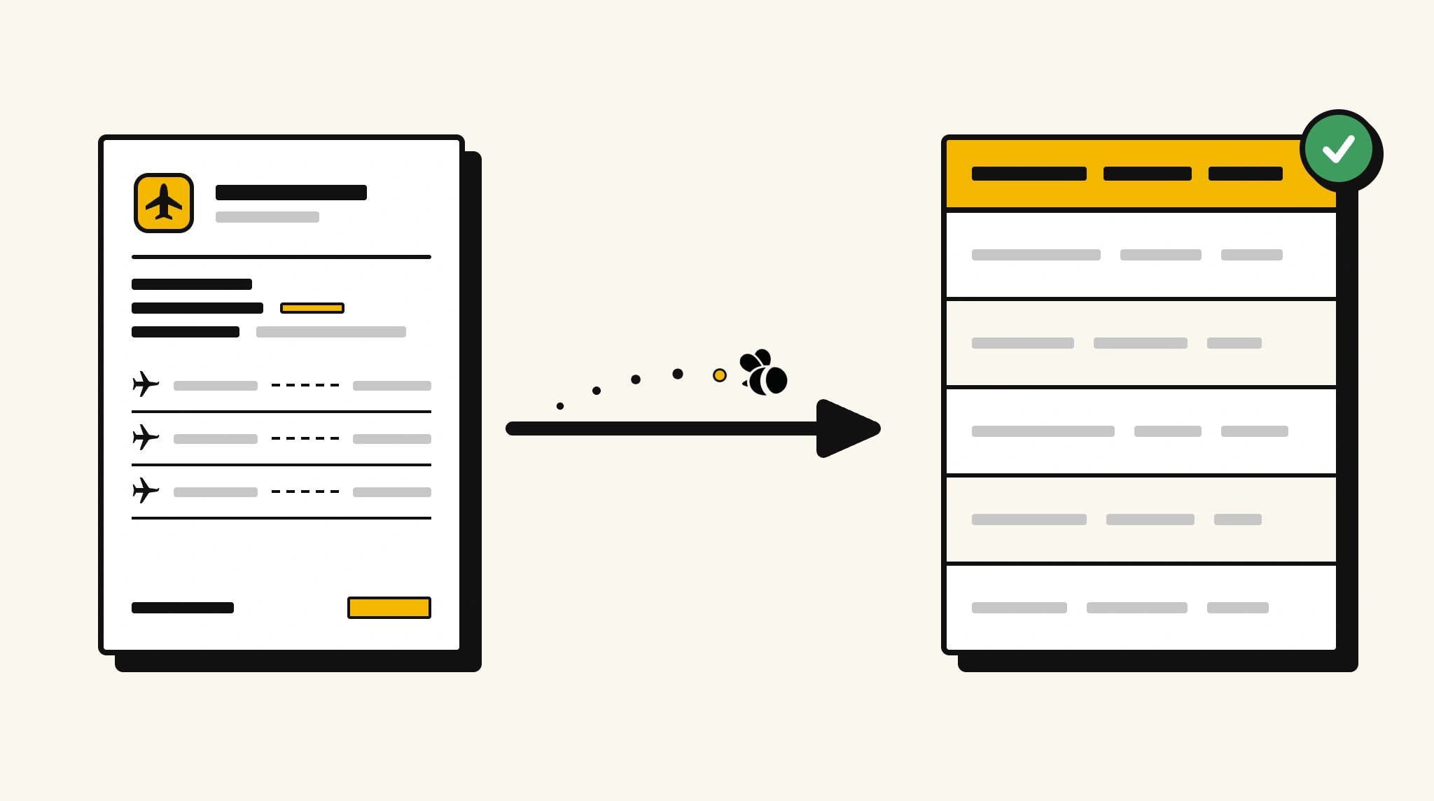 Extracting structured data from a travel itinerary into a spreadsheet with ParserBee