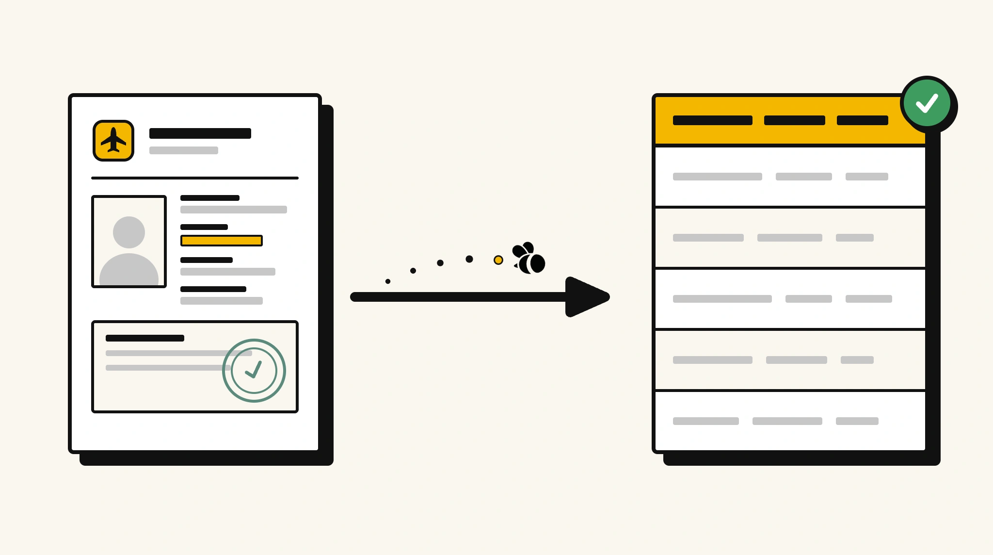 Extracting structured data from a visa application into a spreadsheet with ParserBee