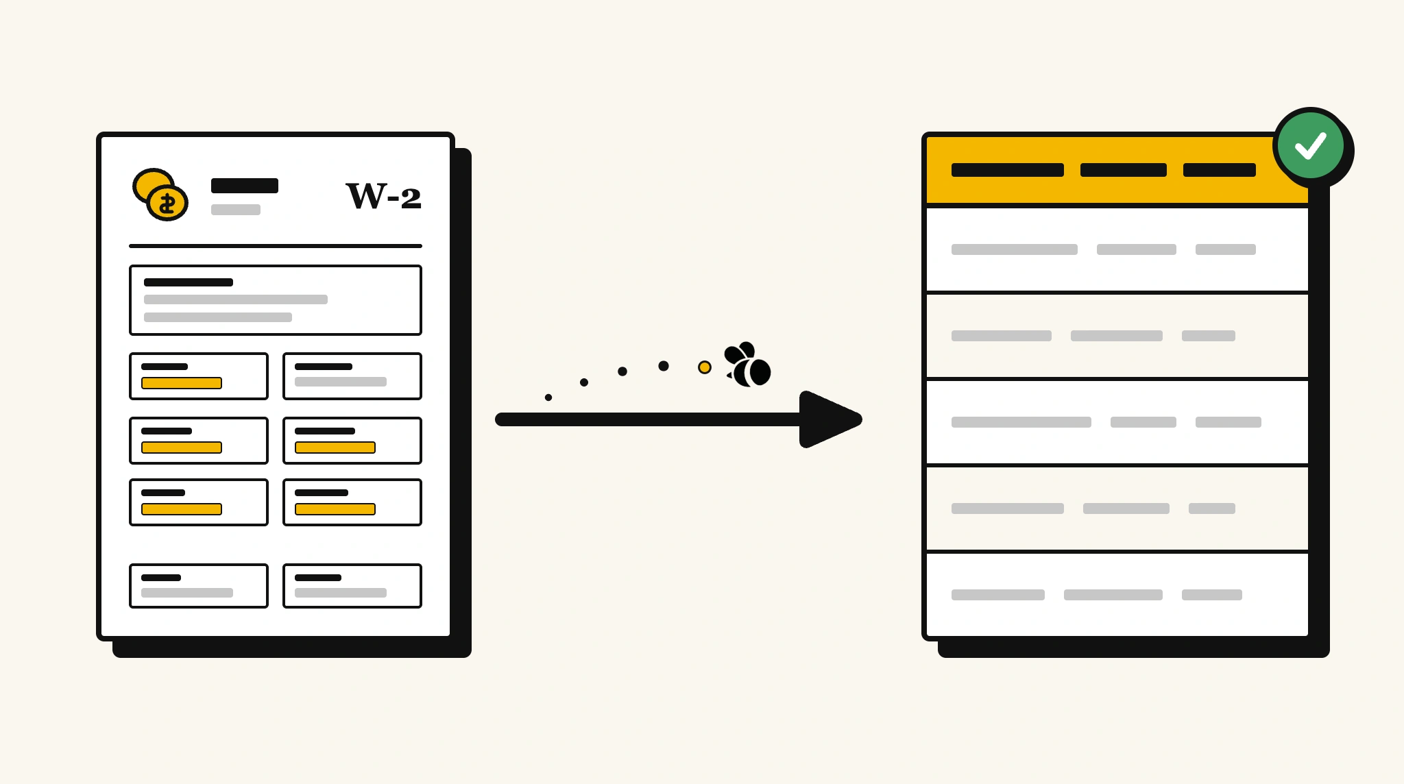 Extracting structured data from a w-2 tax form into a spreadsheet with ParserBee